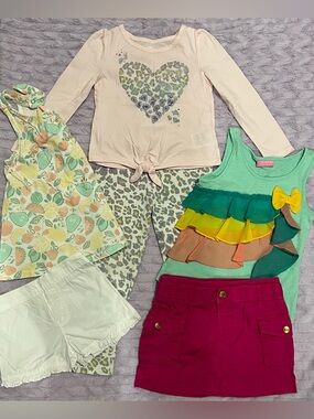 3T Girl Outfit Bundle 🌸 6 Pc Set Old Navy Skirt + Cute Summer Mix & Match